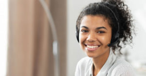 customer service agent in a call center