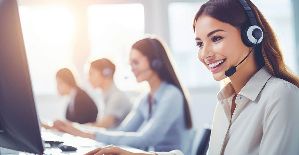 customer service agent in a call center